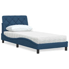 Bed met matras blauw 90x200 cm
