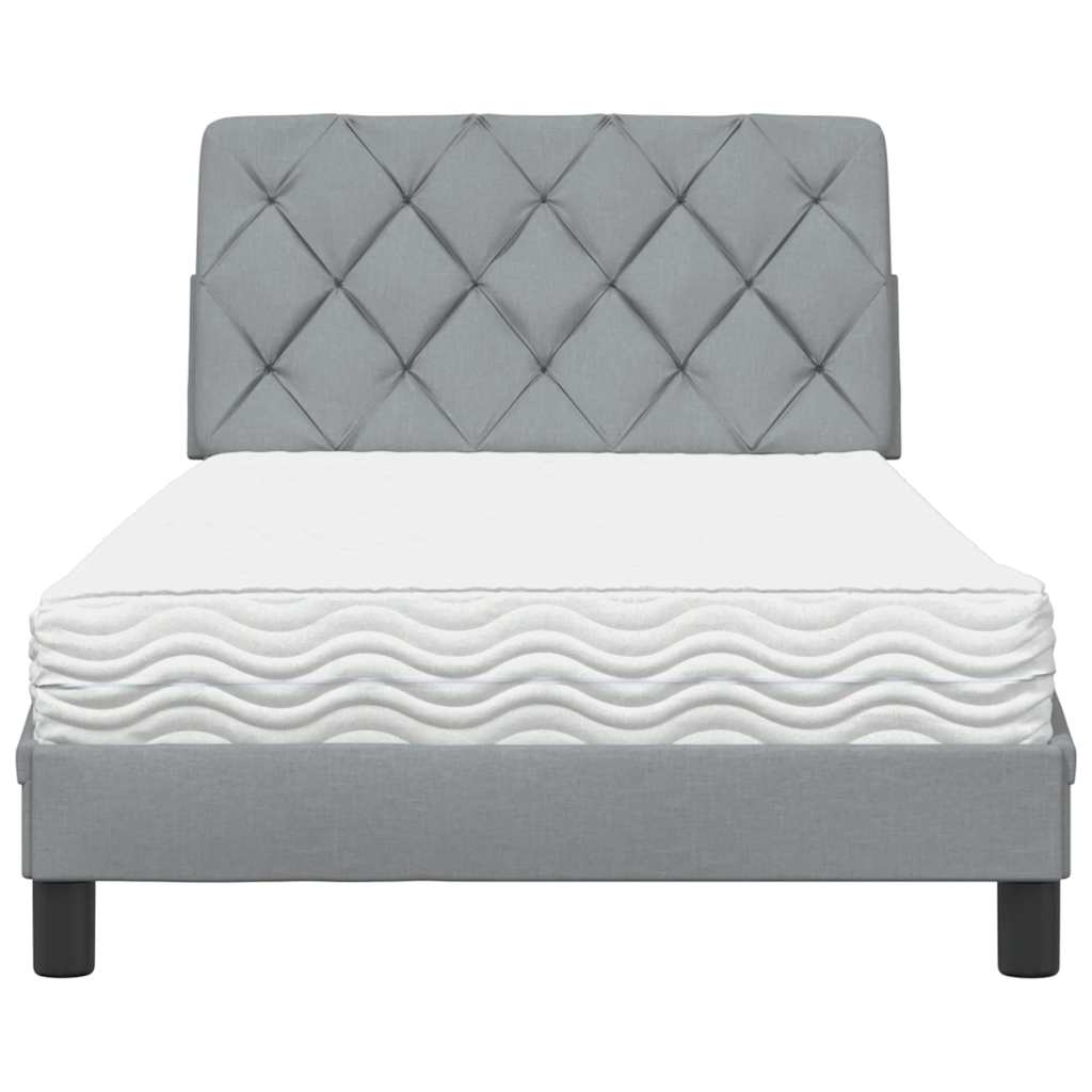 Bed met matras stof lichtgrijs 100x200 cm
