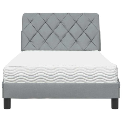 Bed met matras stof lichtgrijs 100x200 cm