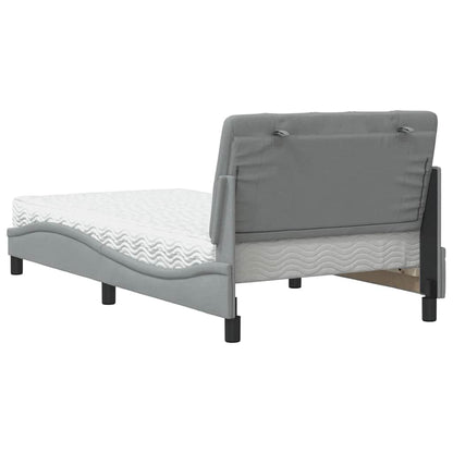 Bed met matras stof lichtgrijs 100x200 cm