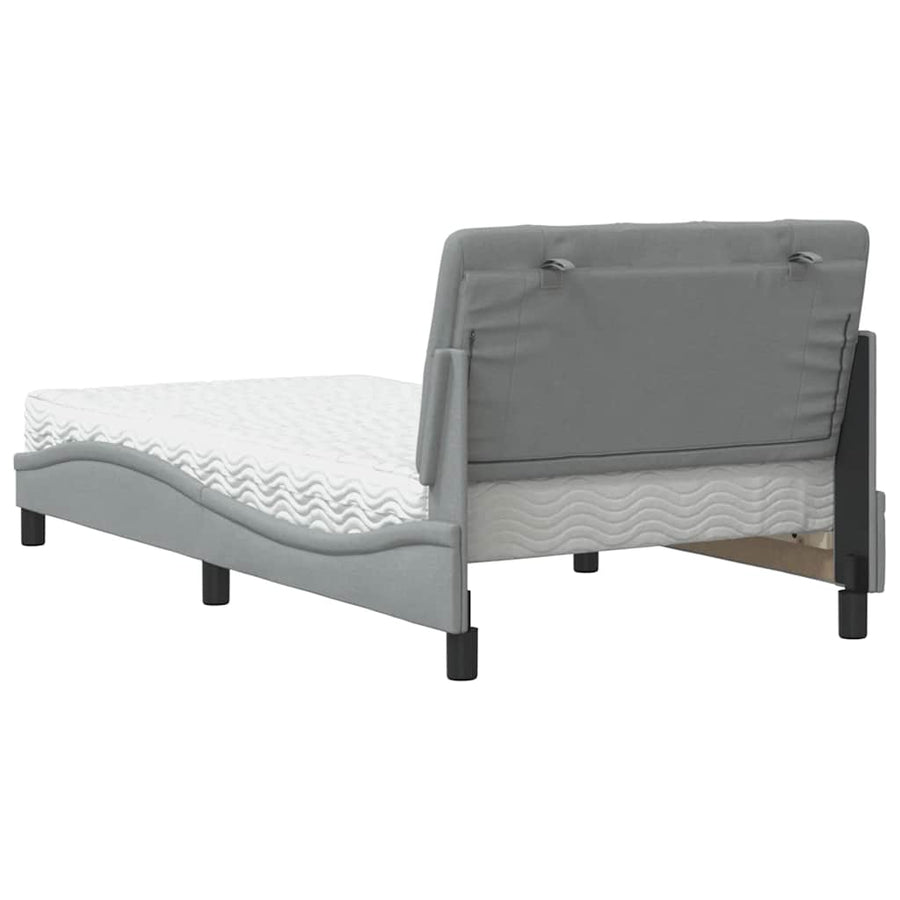 Bed met matras stof lichtgrijs 100x200 cm