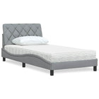 Bed met matras 100x200 cm lichtgrijs
