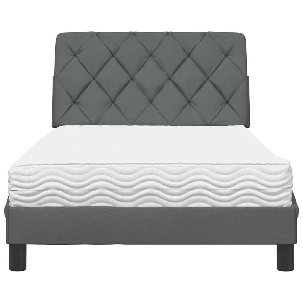 Bed met matras stof donkergrijs 100x200 cm