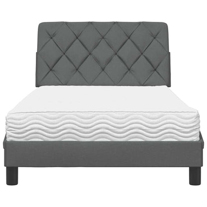 Bed met matras stof donkergrijs 100x200 cm