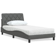 Bed met matras 100x200 cm donkergrijs