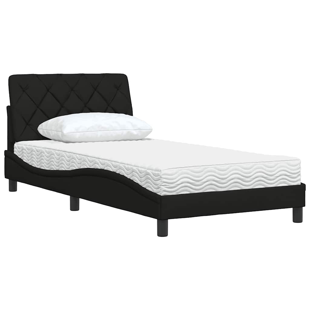 Bed met matras stof zwart 100x200 cm
