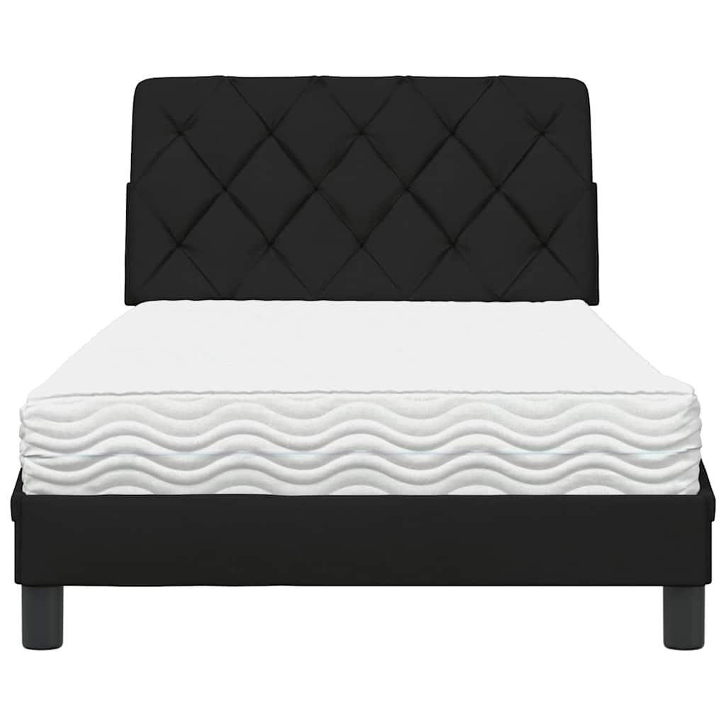 Bed met matras stof zwart 100x200 cm