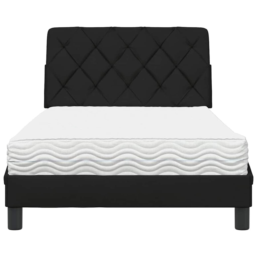Bed met matras stof zwart 100x200 cm