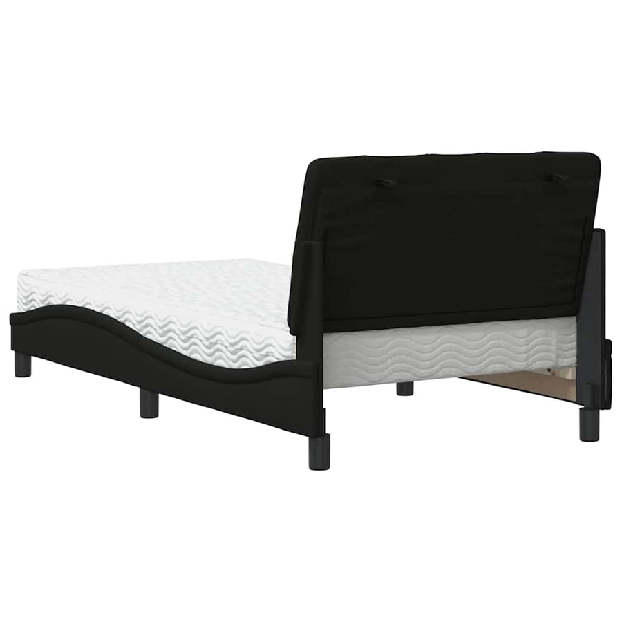 Bed met matras stof zwart 100x200 cm