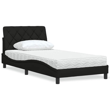 Bed met matras stof zwart 100x200 cm