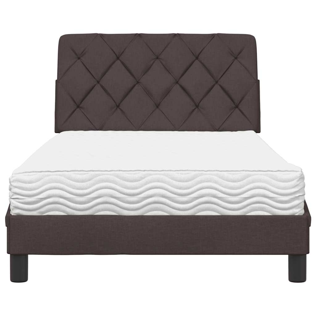 Bed met matras stof donkerbruin 100x200 cm