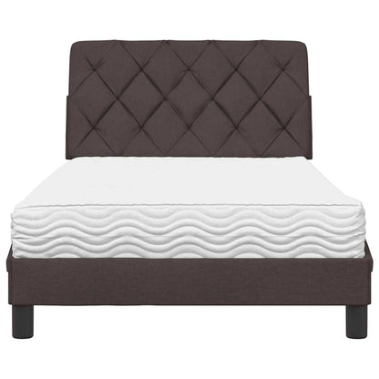 Bed met matras stof donkerbruin 100x200 cm