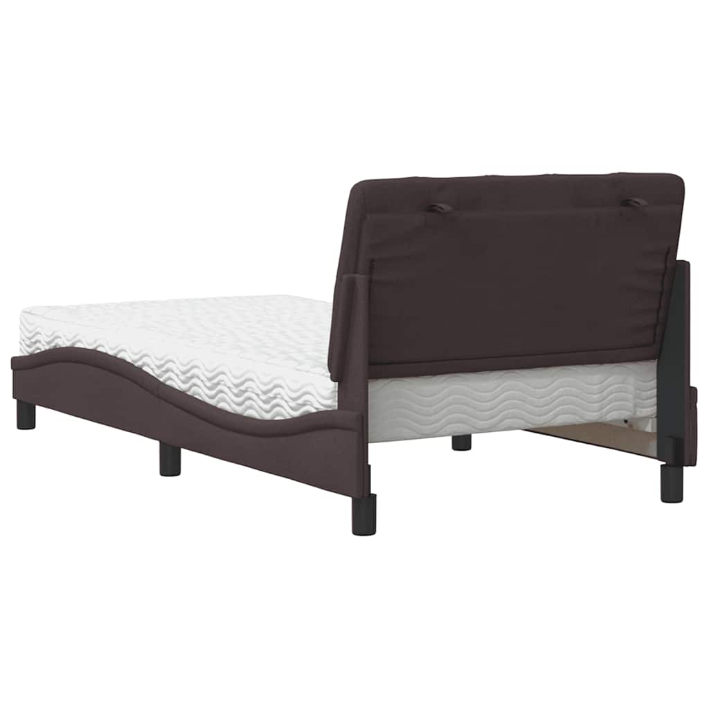 Bed met matras stof donkerbruin 100x200 cm