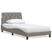 Bed met matras 100x200 cm taupe
