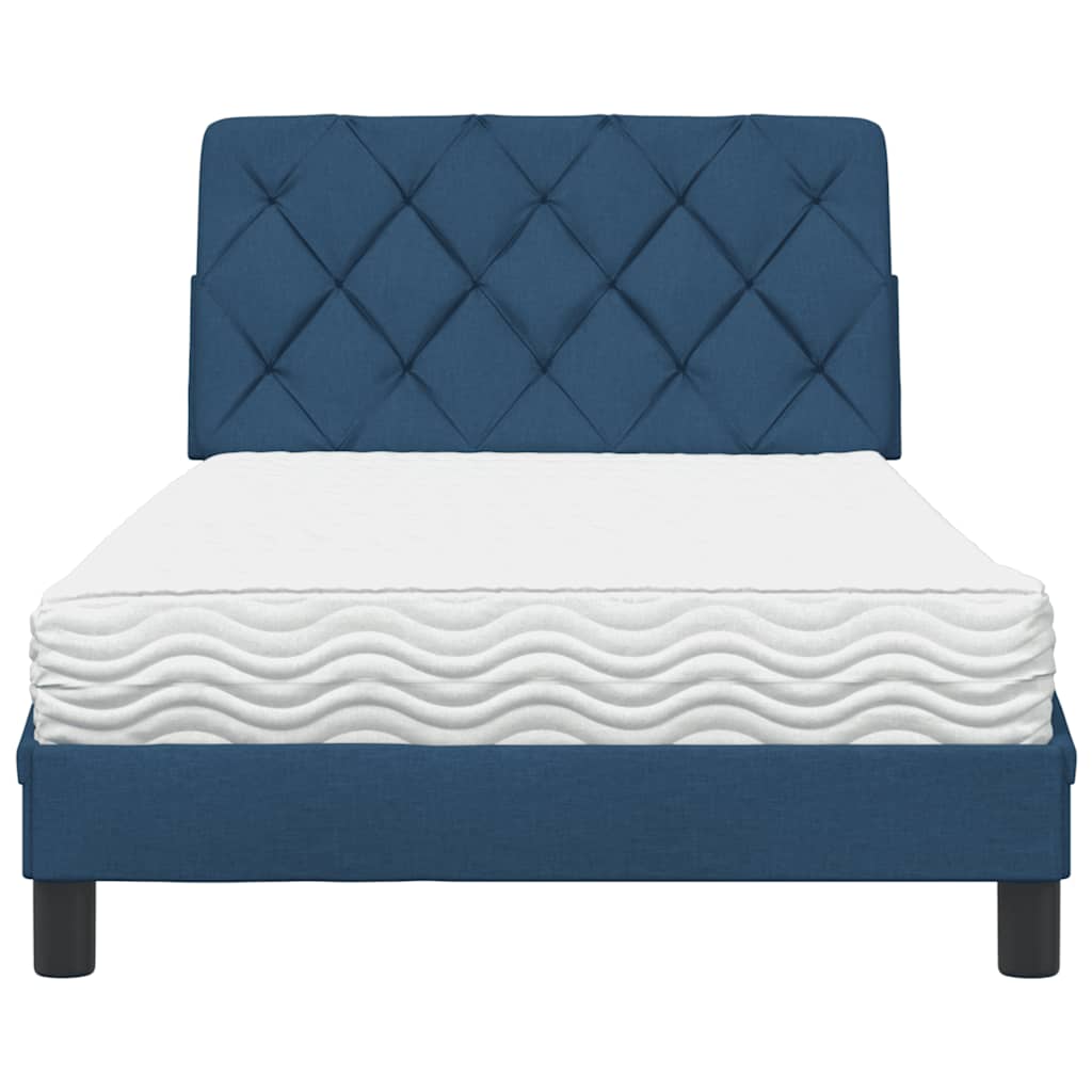 Bed met matras stof blauw 100x200 cm