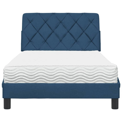 Bed met matras stof blauw 100x200 cm