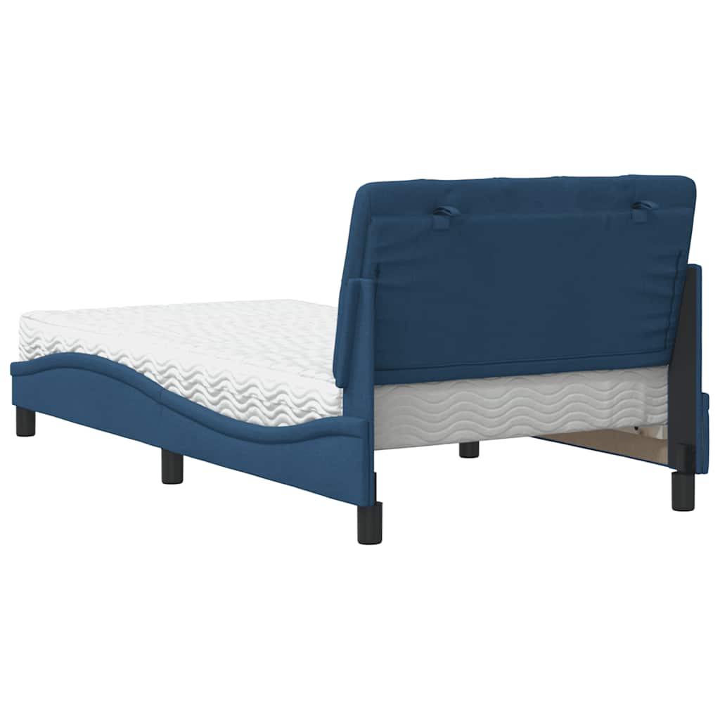 Bed met matras stof blauw 100x200 cm