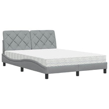Bed met matras stof lichtgrijs 120x200 cm