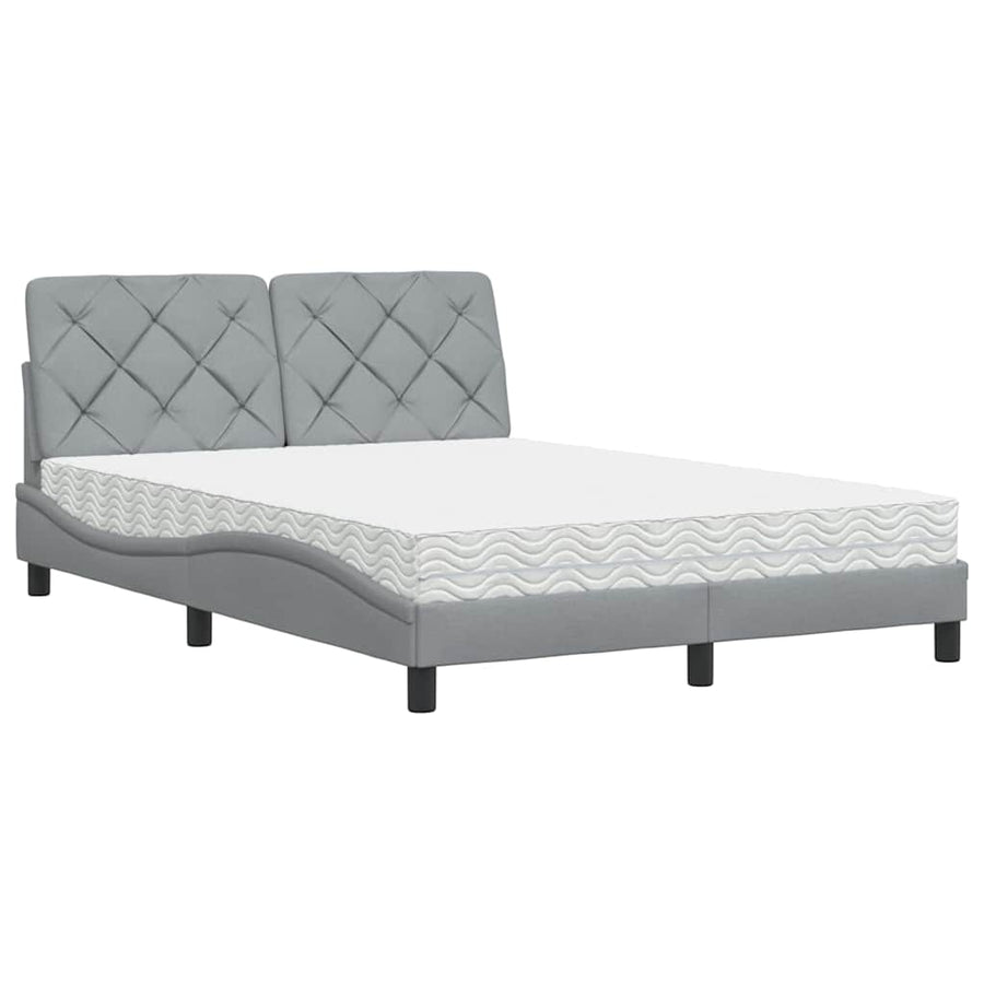 Bed met matras stof lichtgrijs 120x200 cm