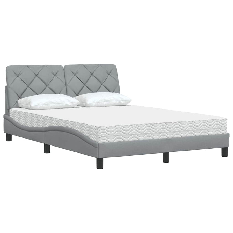 Bed met matras stof lichtgrijs 120x200 cm
