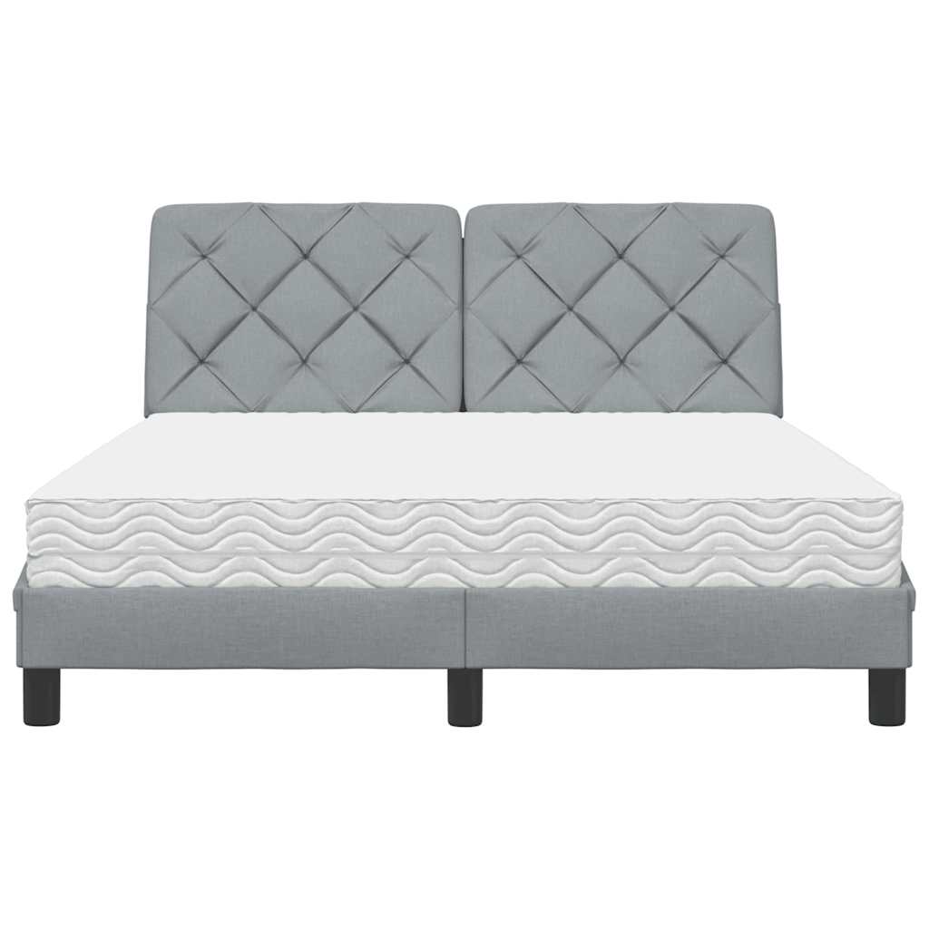 Bed met matras stof lichtgrijs 120x200 cm