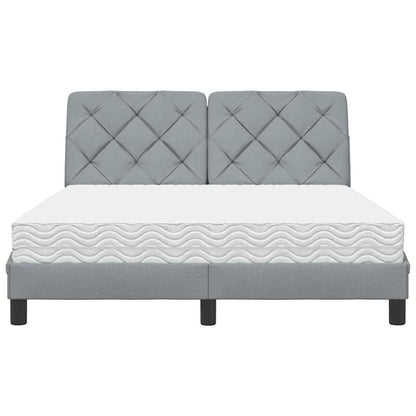 Bed met matras stof lichtgrijs 120x200 cm