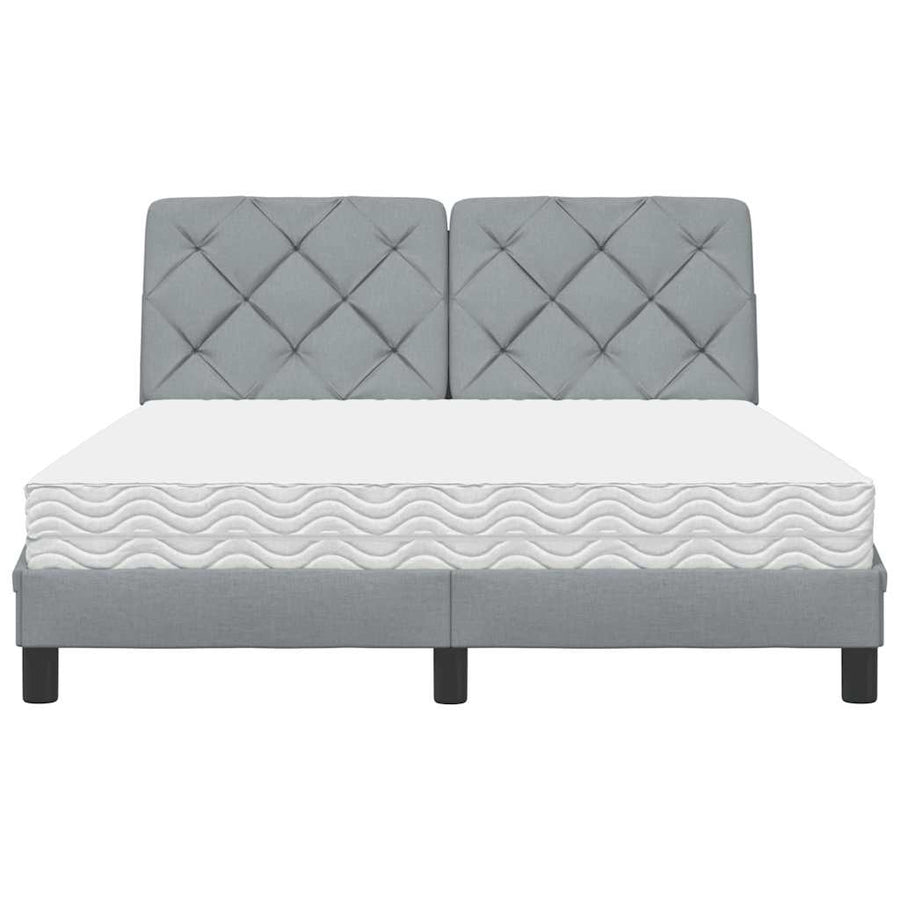 Bed met matras stof lichtgrijs 120x200 cm