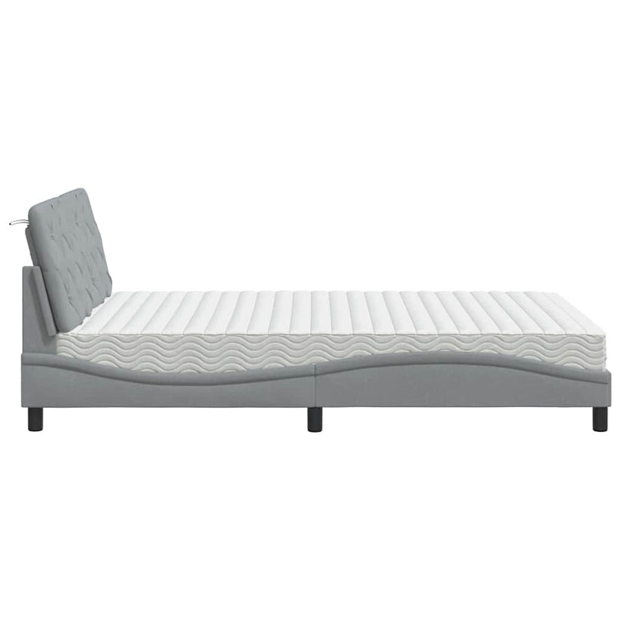 Bed met matras stof lichtgrijs 120x200 cm