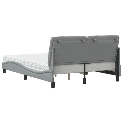 Bed met matras stof lichtgrijs 120x200 cm