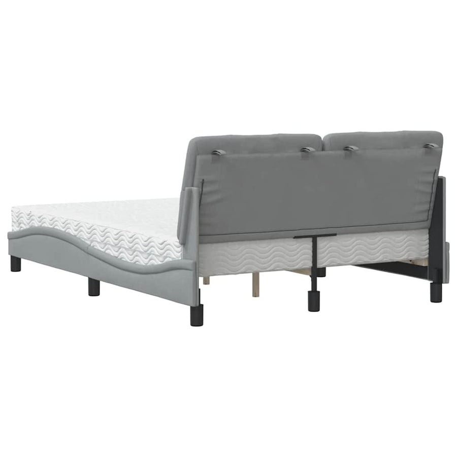 Bed met matras stof lichtgrijs 120x200 cm