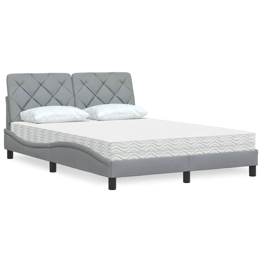 Bed met matras stof lichtgrijs 120x200 cm
