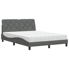 Bed met matras stof donkergrijs 120x200 cm
