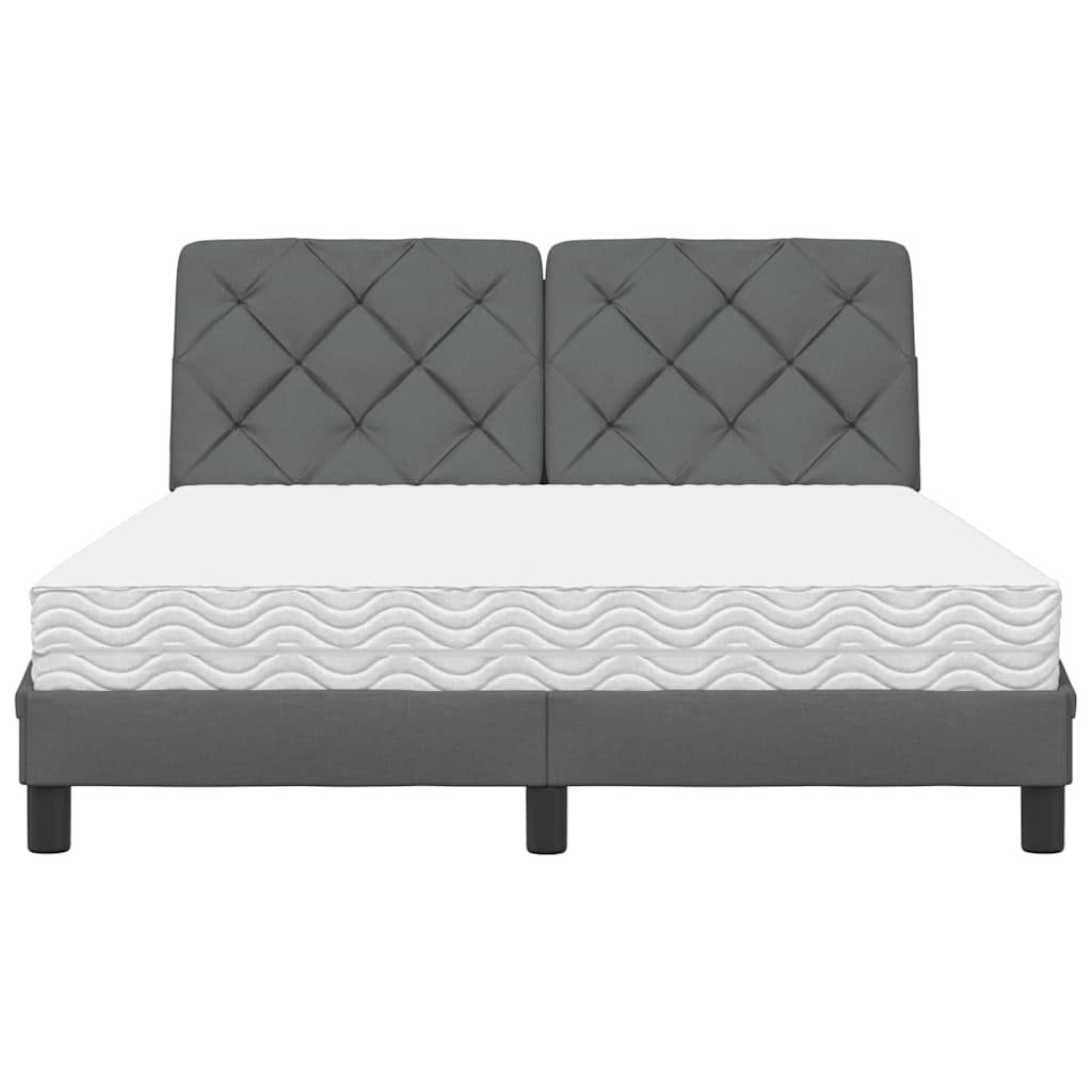 Bed met matras stof donkergrijs 120x200 cm