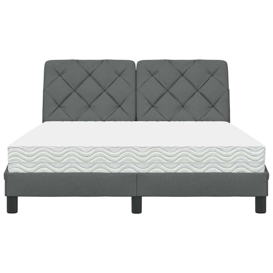 Bed met matras stof donkergrijs 120x200 cm
