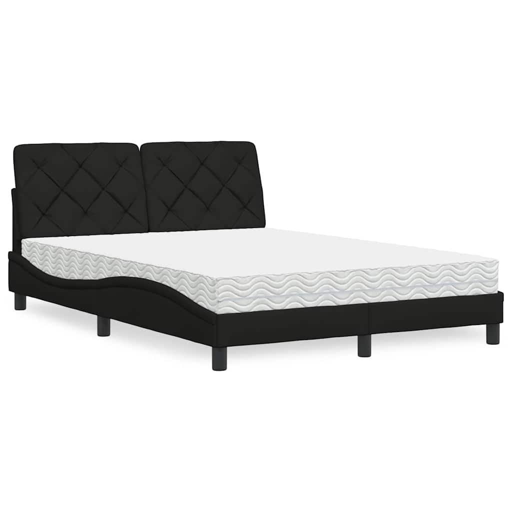Bed met matras stof zwart 120x200 cm
