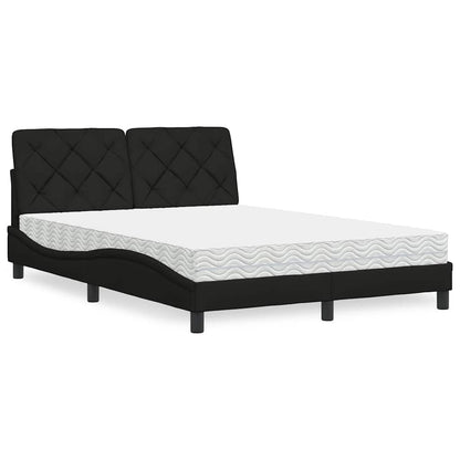 Bed met matras stof zwart 120x200 cm