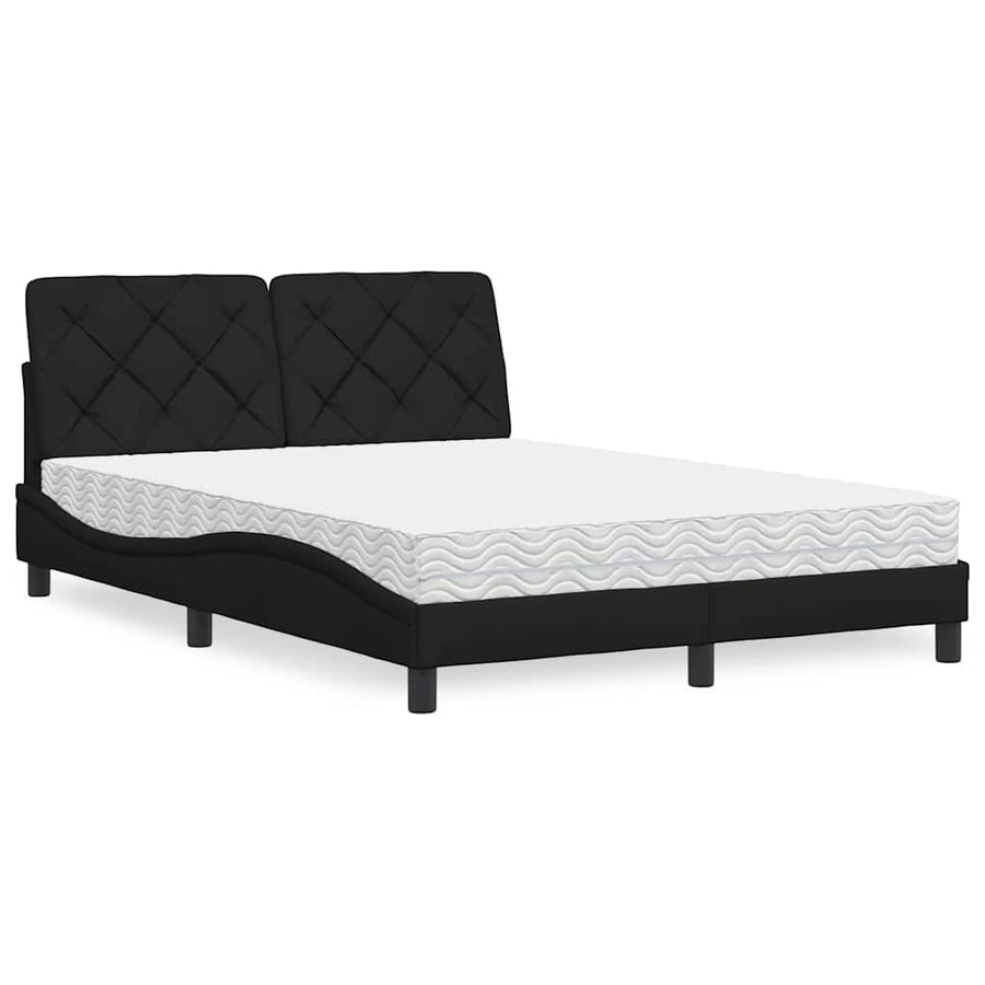 Bed met matras stof zwart 120x200 cm