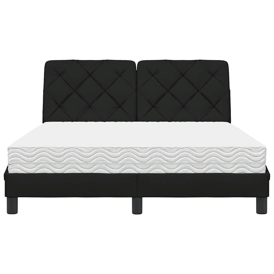 Bed met matras stof zwart 120x200 cm