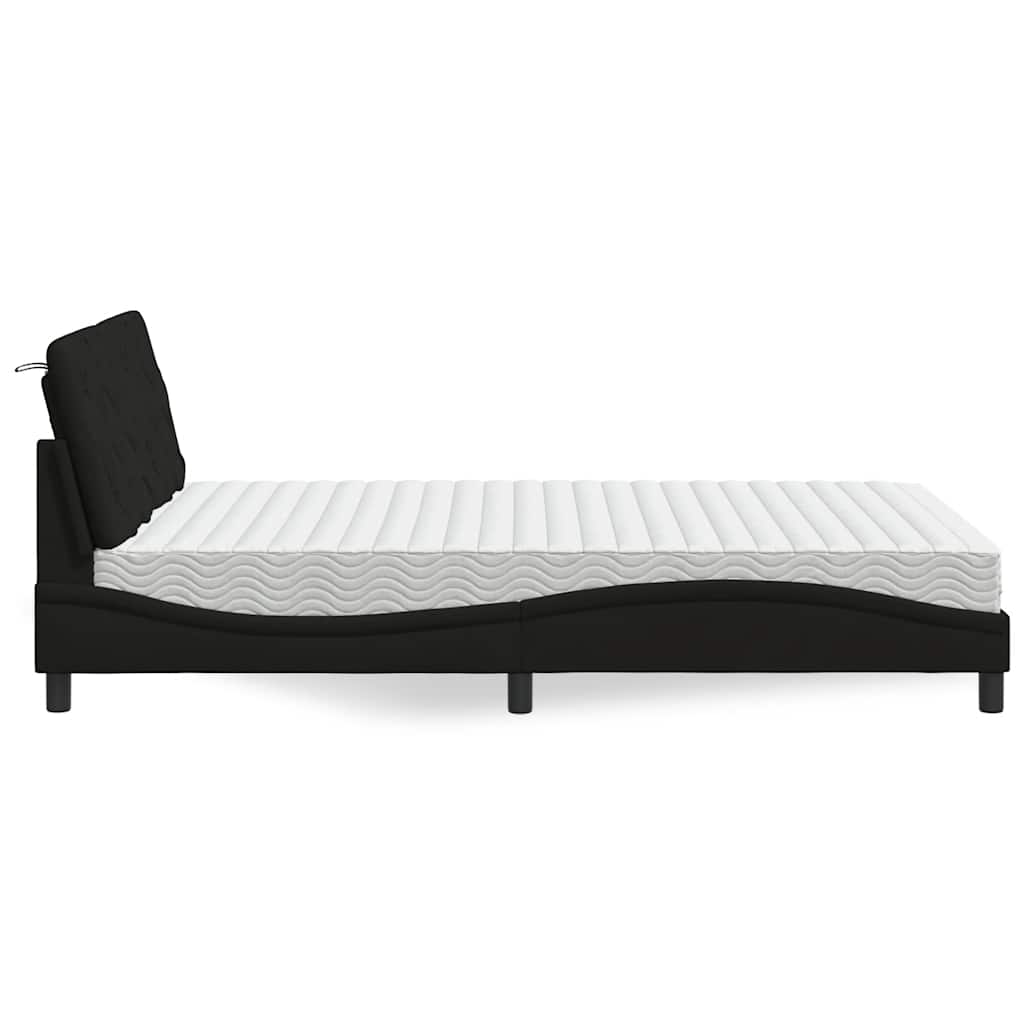 Bed met matras stof zwart 120x200 cm