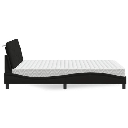 Bed met matras stof zwart 120x200 cm