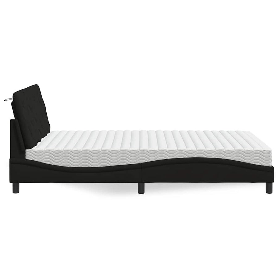 Bed met matras stof zwart 120x200 cm