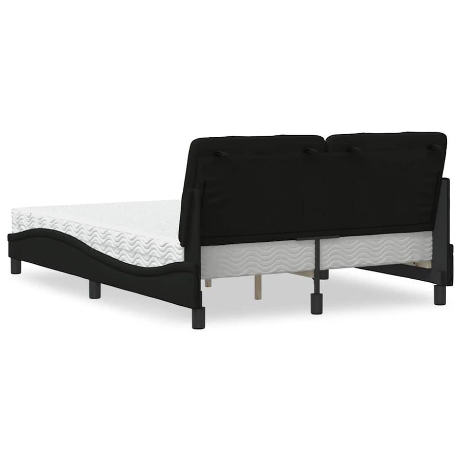 Bed met matras stof zwart 120x200 cm