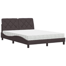 Bed met matras stof donkerbruin 120x200 cm