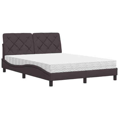 Bed met matras stof donkerbruin 120x200 cm
