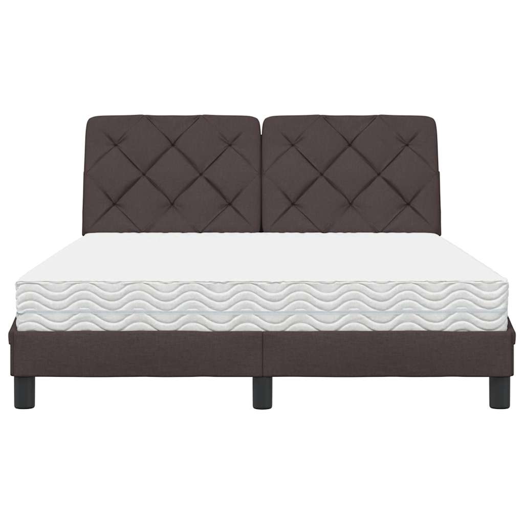 Bed met matras stof donkerbruin 120x200 cm