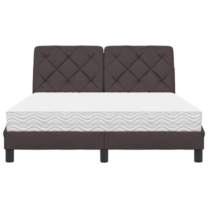 Bed met matras stof donkerbruin 120x200 cm
