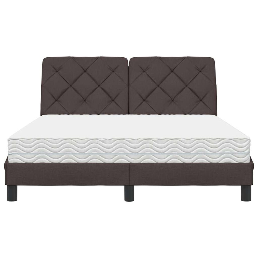 Bed met matras stof donkerbruin 120x200 cm