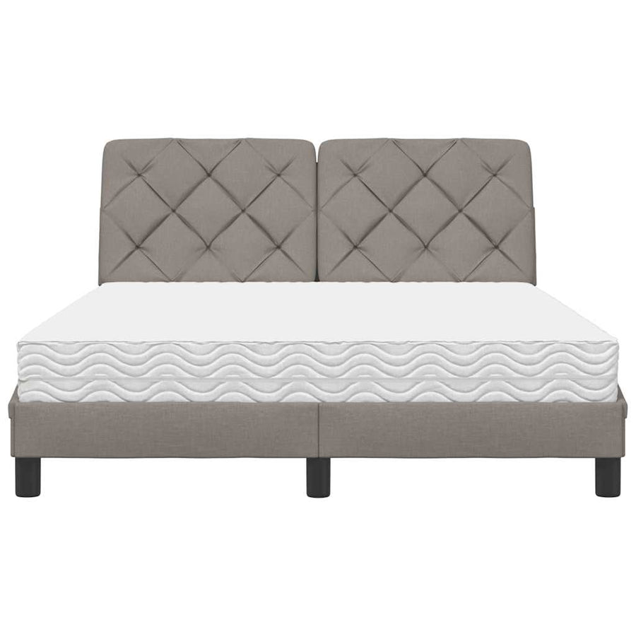 Bed met matras stof taupe 120x200 cm