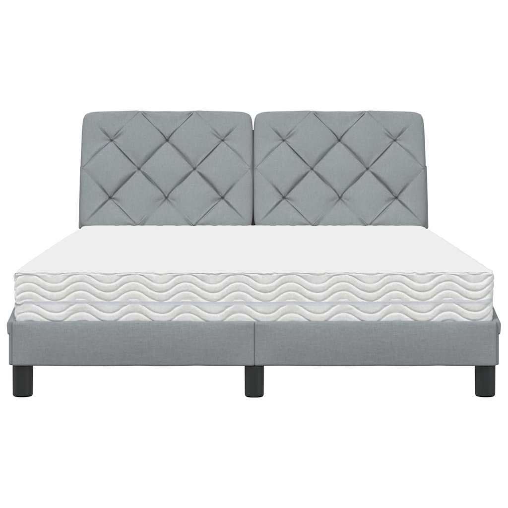 Bed met matras stof lichtgrijs 140x190 cm