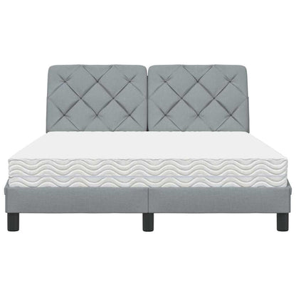 Bed met matras stof lichtgrijs 140x190 cm